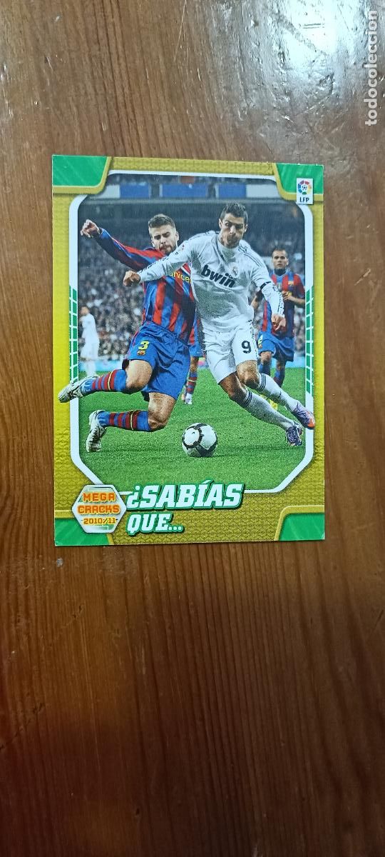 Cromos de F&uacute;tbol: Cromo ficha 409 &iquest;SAB&Iacute;AS QUE... PIQU&Eacute; RONALDO Trading card MGK Megacracks LIGA 2010 2011 Panini 10 11