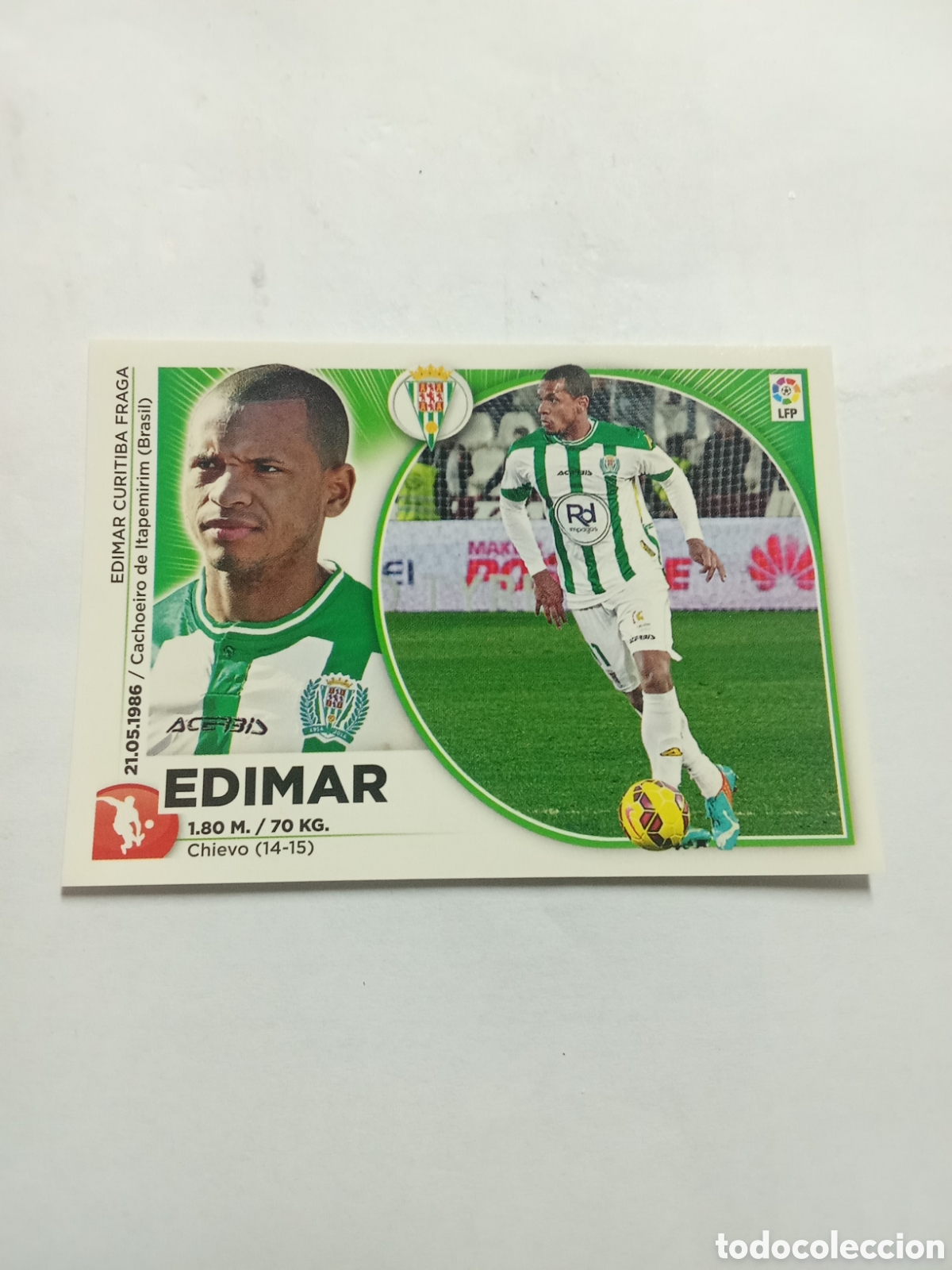Cromos de F&uacute;tbol: EDIMAR C&Oacute;RDOBA LIGA ESTE 14 15 INVIERNO