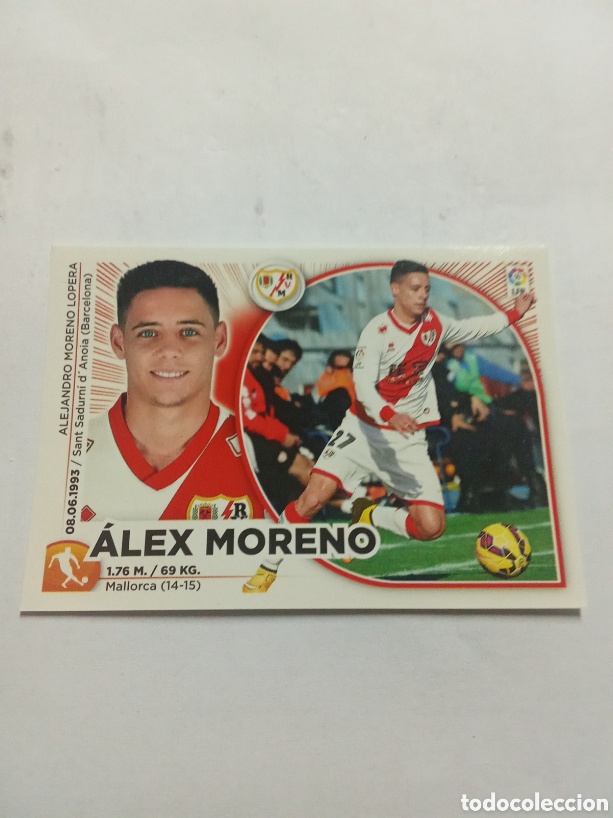 Cromos de F&uacute;tbol: ALEX MORENO RAYO VALLECANO LIGA ESTE 14 15 INVIERNO