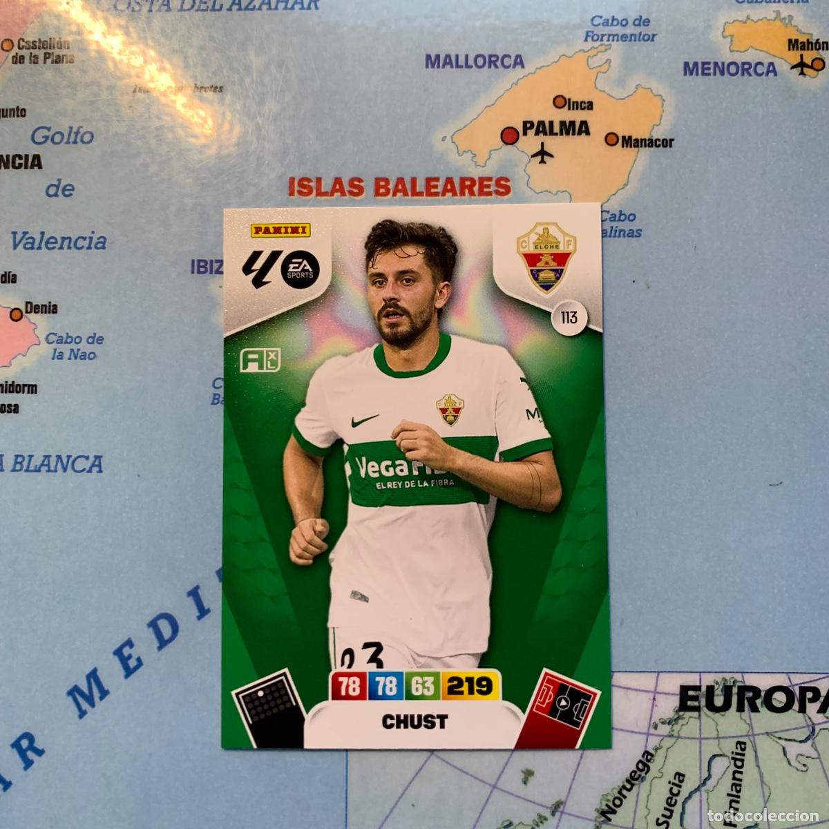 Cromos de F&uacute;tbol: Chust n&uacute;mero 113 Del Elche cromo adrenalyn XL 25-26 2025-2026
