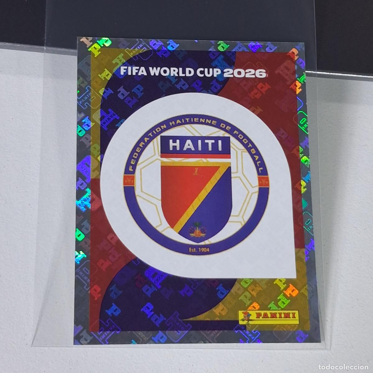 Cromos de F&uacute;tbol: A28 HAI 1 HAI1 ESCUDO LOGO BADGE HAITI MUNDIAL FIFA WORLD CUP 2026 STICKER PANINI