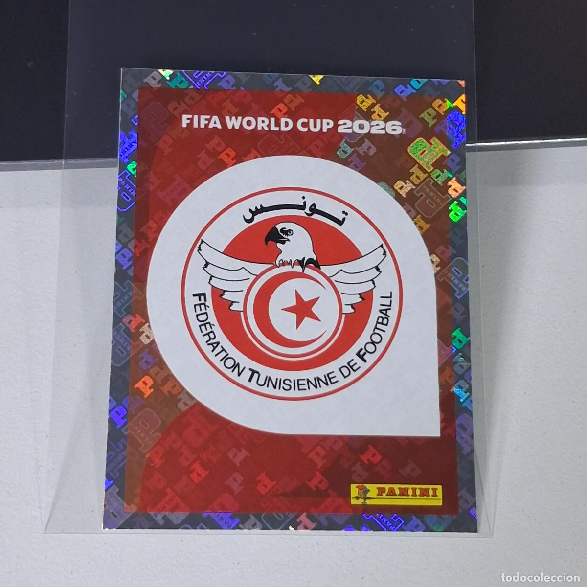 Cromos de F&uacute;tbol: A28 TUN 1 TUN1 ESCUDO LOGO BADGE TUNEZ TUNISIA MUNDIAL FIFA WORLD CUP 2026 STICKER PANINI