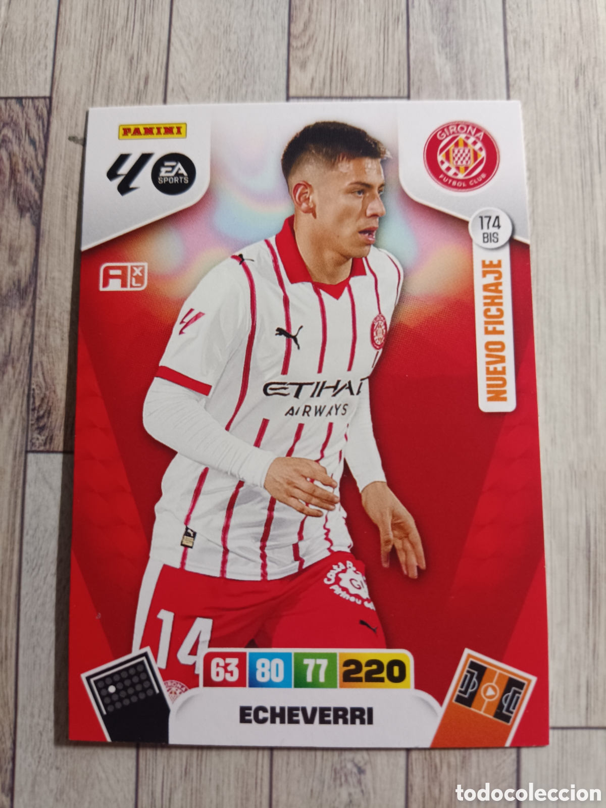 Cromos de F&uacute;tbol: 174 BIS ECHEVERRI GIRONA NUEVO FICHAJE ADRENALYN XL LIGA 2025 2026 PANINI 25 26
