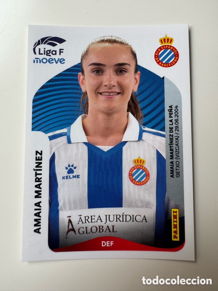 Cromos de F&uacute;tbol: PANINI LIGA F FEMENINA 2025-2026 25-26 &ndash; Amaia Mart&iacute;nez RCD Espanyol N&ordm; 188