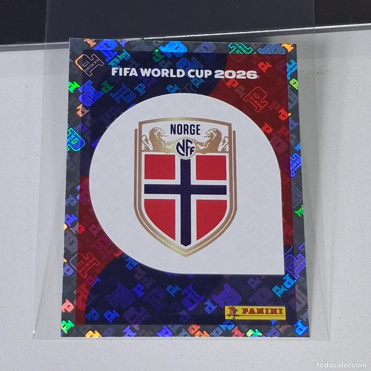 Cromos de F&uacute;tbol: A30 NOR 1 NOR1 ESCUDO BADGE LOGO NORWAY NORUEGA MUNDIAL FIFA WORLD CUP 2026 STICKER PANINI