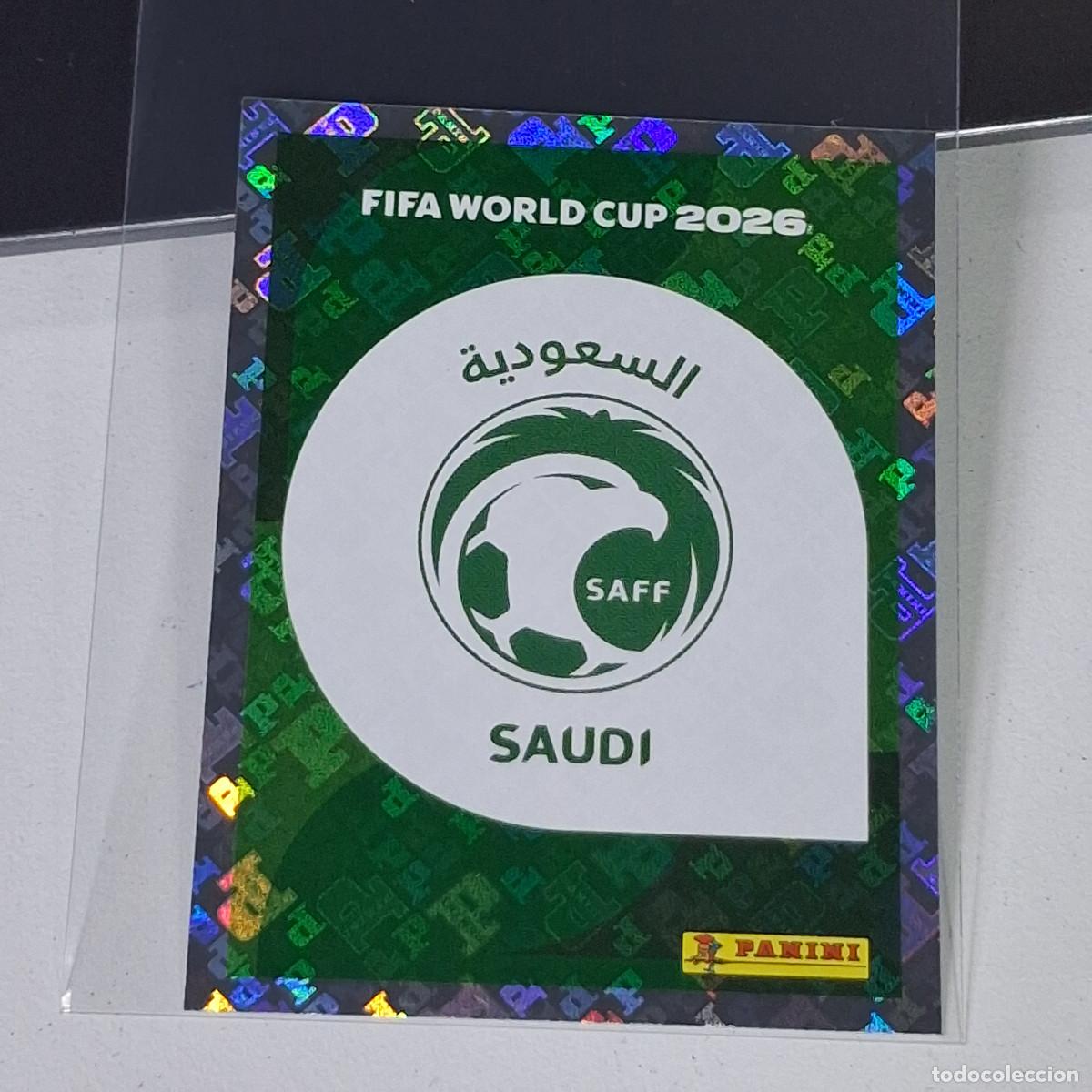 Cromos de F&uacute;tbol: A30 KSA 1 KSA1 ESCUDO LOGO BADGE ARABIA SAUD&Iacute; MUNDIAL FIFA WORLD CUP 2026 STICKER PANINI