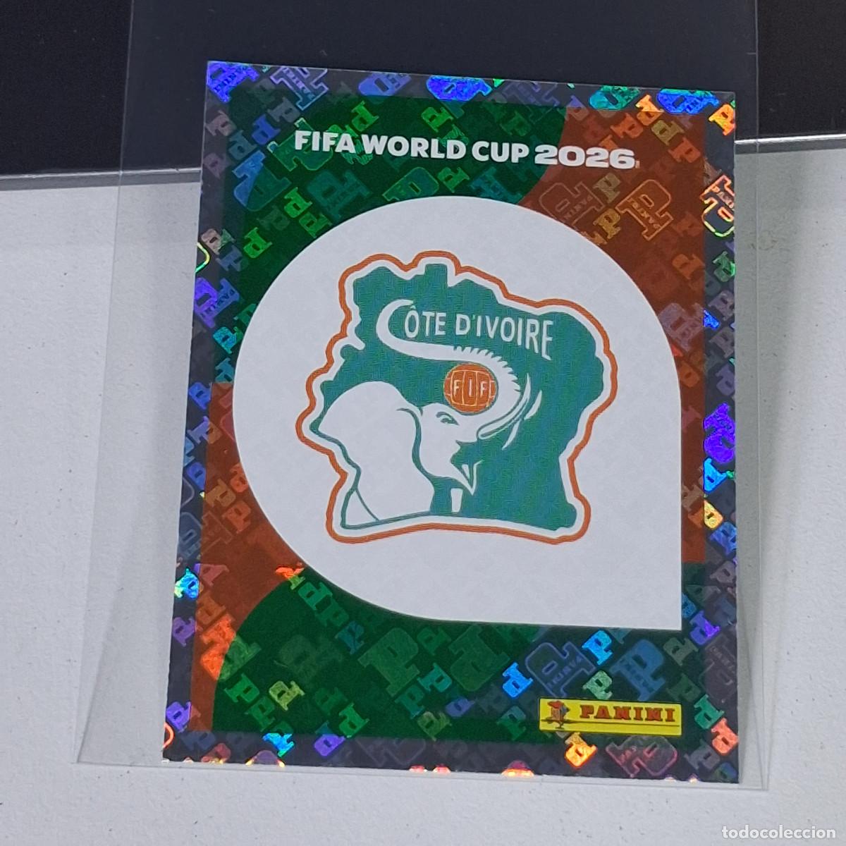 Cromos de F&uacute;tbol: A30 CIV1 CIV 1 ESCUDO LOGO COSTA DE MARFIL IVORY COAST MUNDIAL FIFA WORLD CUP 2026 STICKER PANINI
