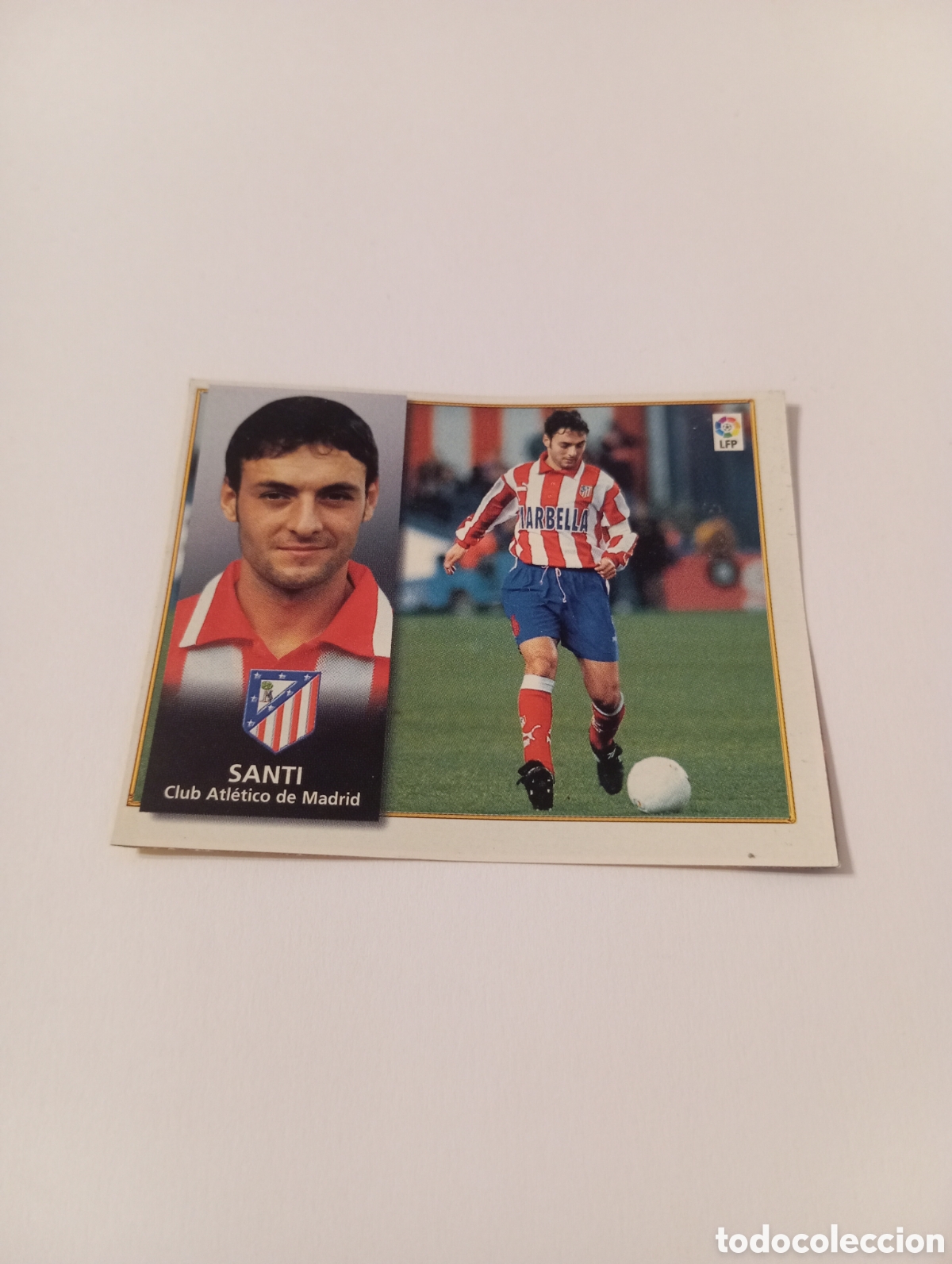 Cromos de F&uacute;tbol: SANTI Atl&eacute;tico de Madrid Liga Este 1998 1999 recortado 98 99