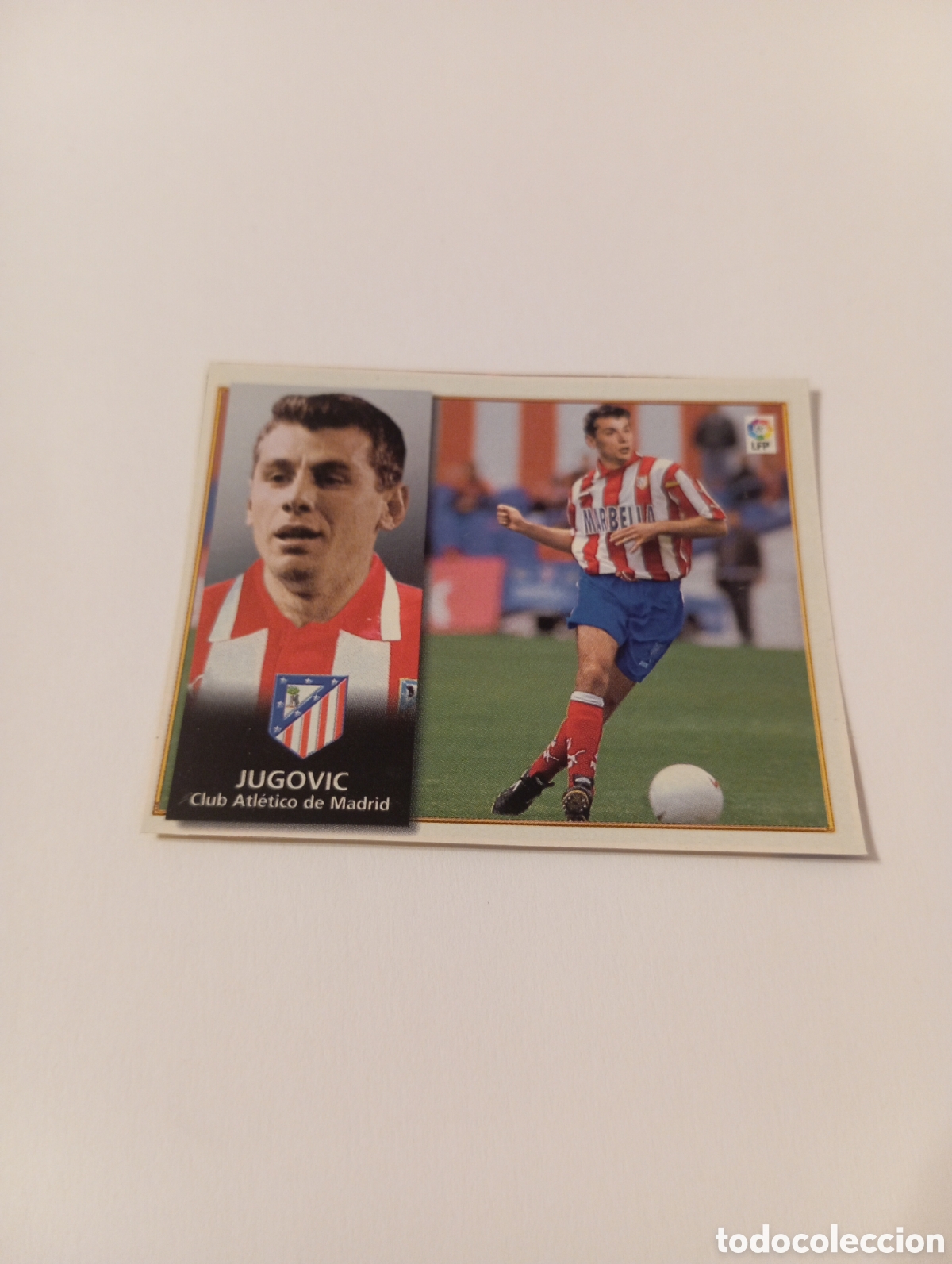 Football Stickers: JUGOVIC Atl&eacute;tico de Madrid Liga Este 1998 1999 recortado 98 99