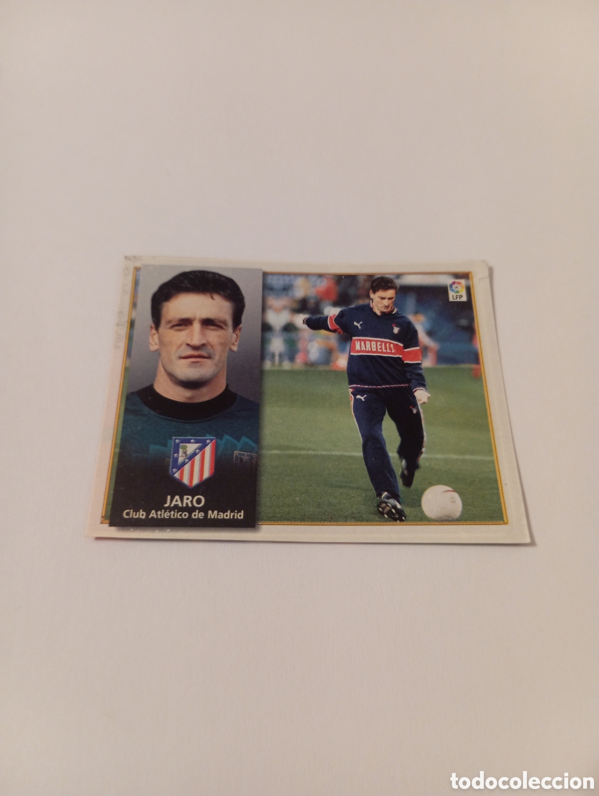 Fu&szlig;ball-Sticker: JARO Atl&eacute;tico de Madrid Liga Este 1998 1999 recortado 98 99