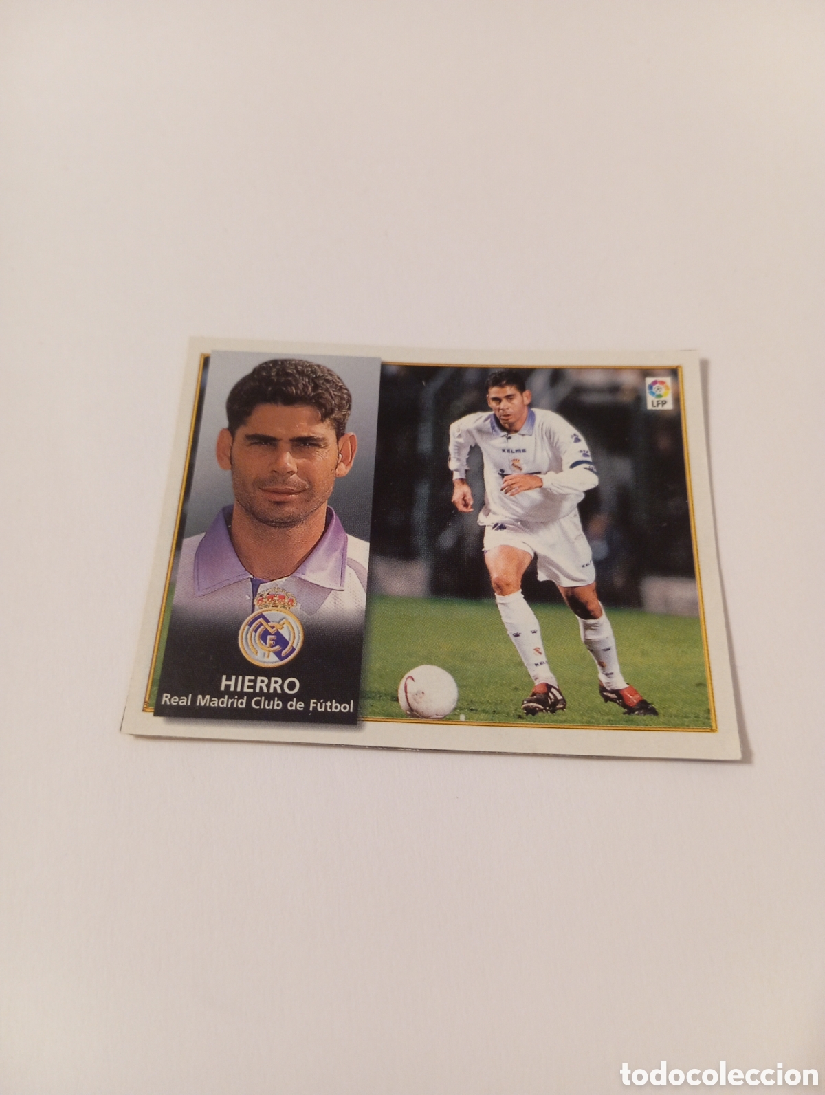 Fu&szlig;ball-Sticker: HIERRO Real Madrid Liga Este 1998 1999 recortado 98 99