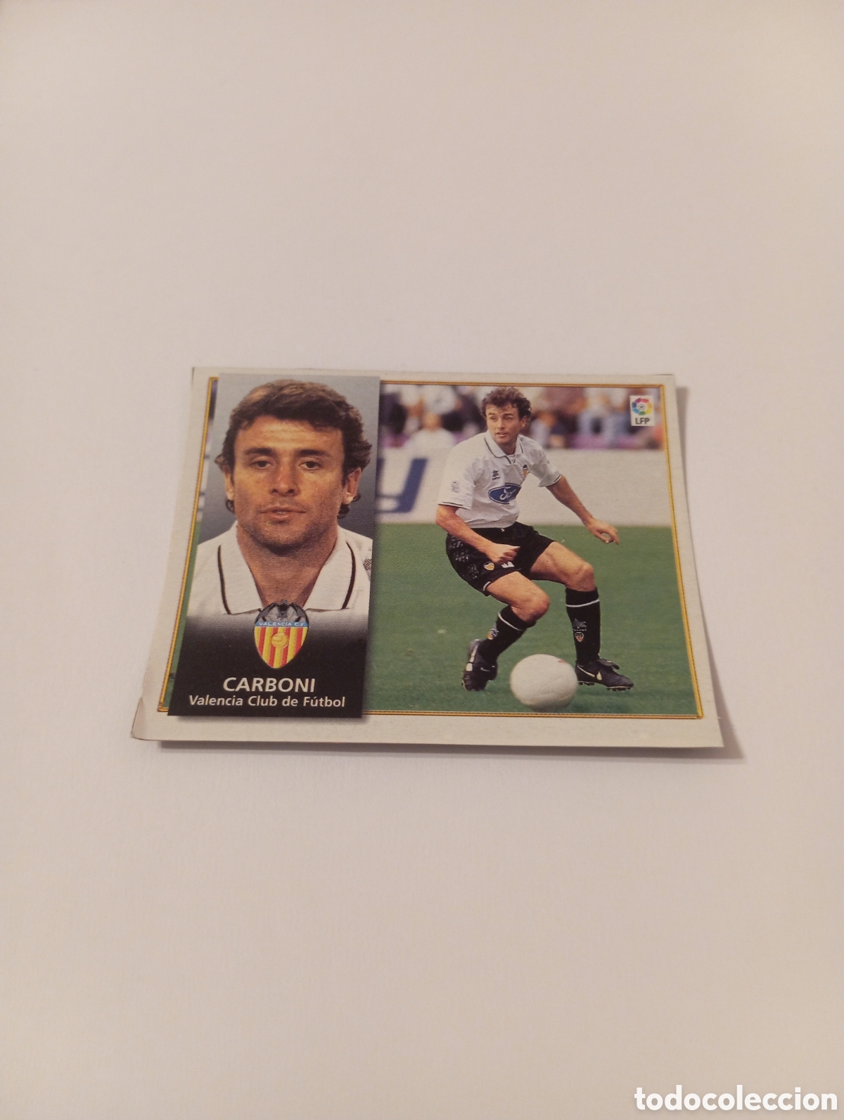 Cromos de F&uacute;tbol: CARBONI Valencia Liga Este 1998 1999 recortado 98 99