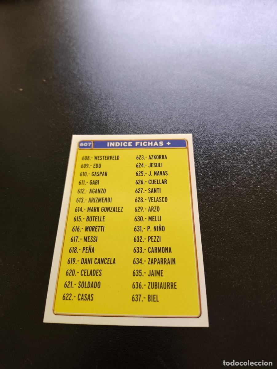 Cromos de F&uacute;tbol: 607 INDICE CHECKLIST MESSI BARCELONA ROOKIE CARD MUNDICROMO LIGA 2004 2005 04 05 NO PANINI ESTE