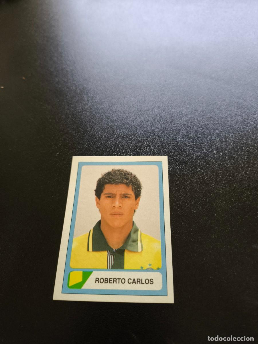 Cromos de F&uacute;tbol: 93 ROOKIE STICKER ROBERTO CARLOS REAL MADRID BRASIL WORLD CUP MUNDIAL USA 94 ESTADIO 1994 NO PANINI