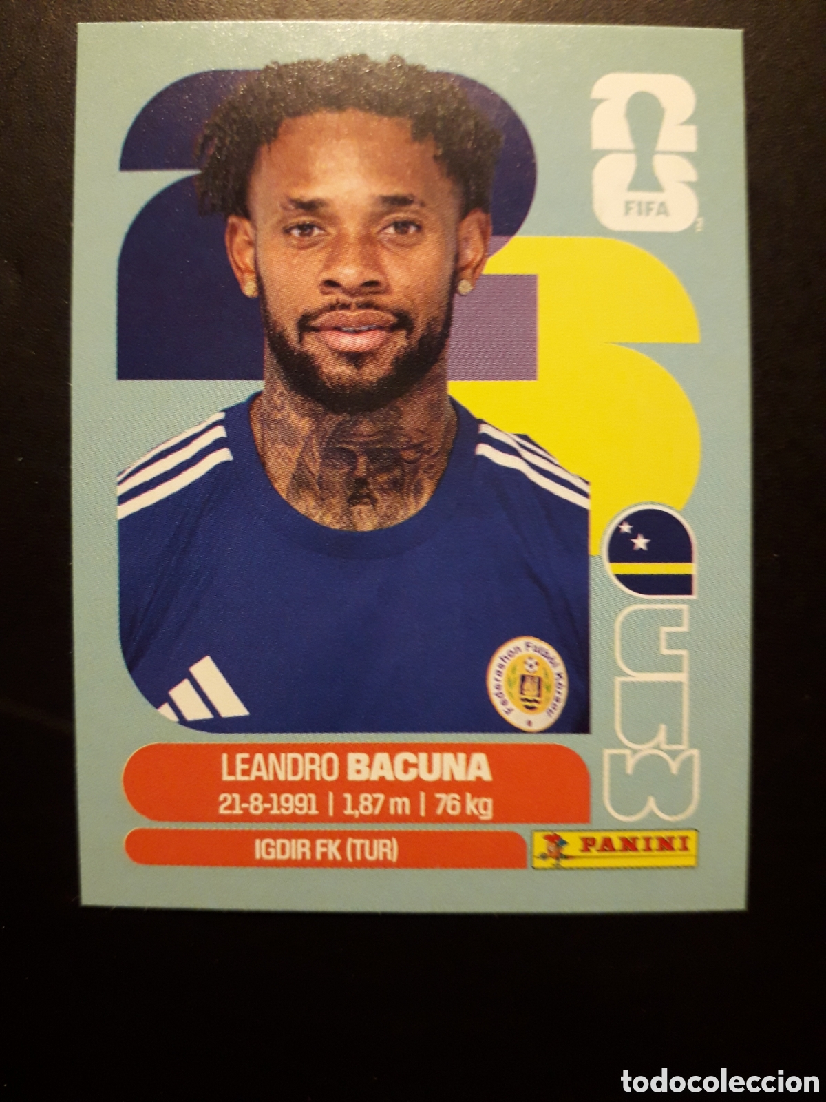 Cromos de F&uacute;tbol: LEANDRO BACUNA CURA&Ccedil;AO CUW 12 MUNDIAL F&Uacute;TBOL 2026 FIFA WORLD CUP PANINI SIN PEGAR PEDIDO M&Iacute;NIMO 3&euro;.