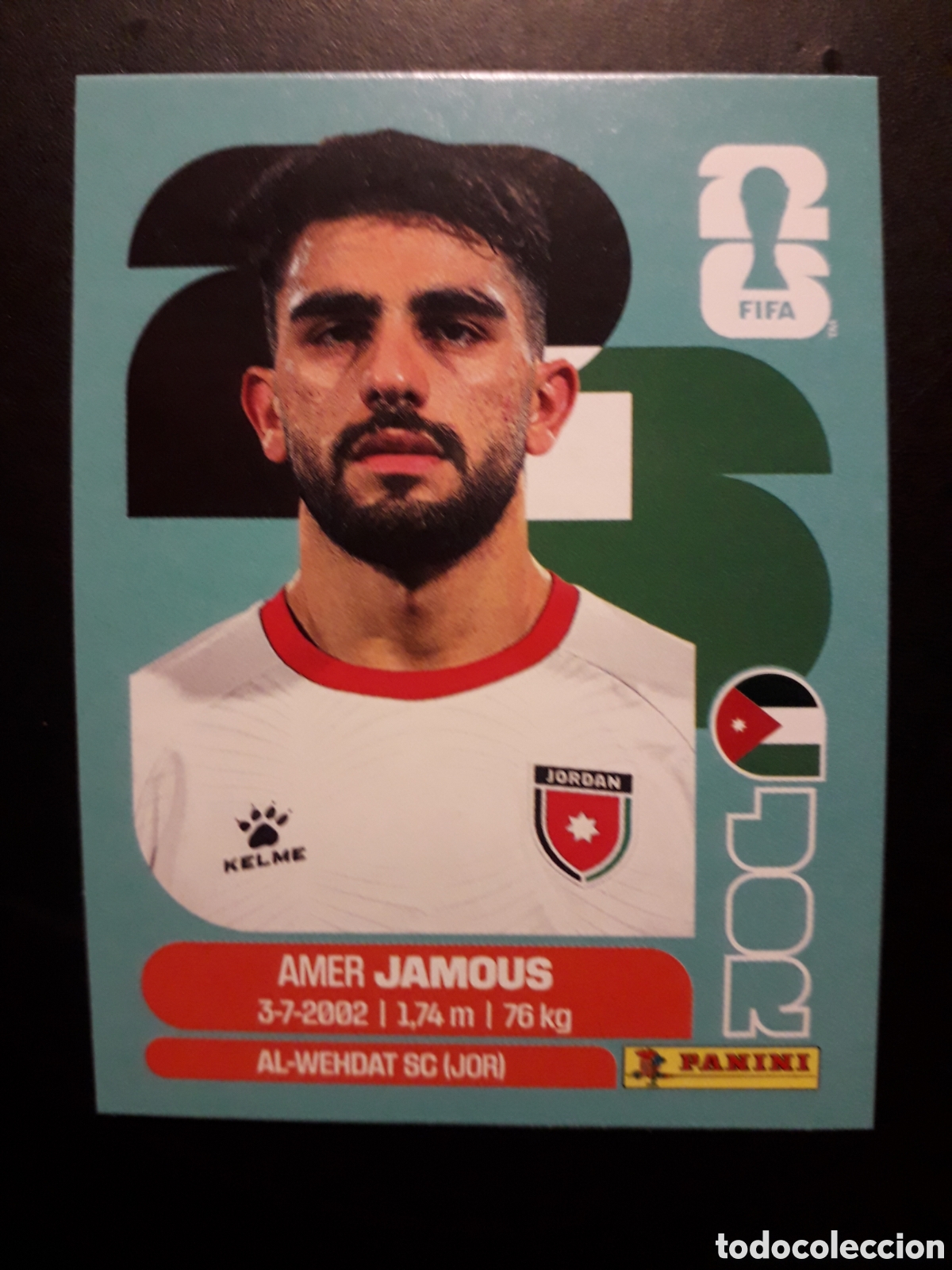 Cromos de F&uacute;tbol: JAMOUS JORDANIA JOR 14 MUNDIAL F&Uacute;TBOL 2026 FIFA WORLD CUP PANINI SIN PEGAR PEDIDO M&Iacute;NIMO 3&euro;