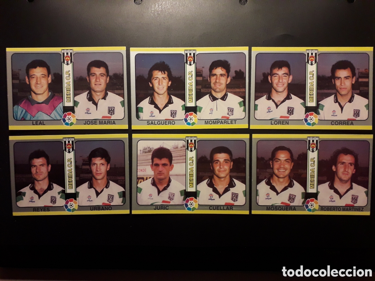 Cromos de F&uacute;tbol: 6 CROMOS M&Eacute;RIDA F&Uacute;TBOL TOTAL MUNDICROMO MC 94 95 1995 EQUIPO COMPLETO PEDIDO M&Iacute;NIMO 3&euro;