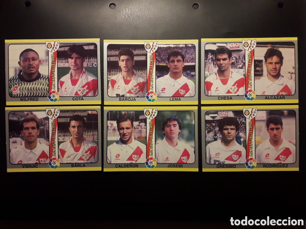 Cromos de F&uacute;tbol: 6 CROMOS RAYO VALLECANO F&Uacute;TBOL TOTAL MUNDICROMO MC 94 95 1995 EQUIPO COMPLETO PEDIDO M&Iacute;NIMO 3&euro;