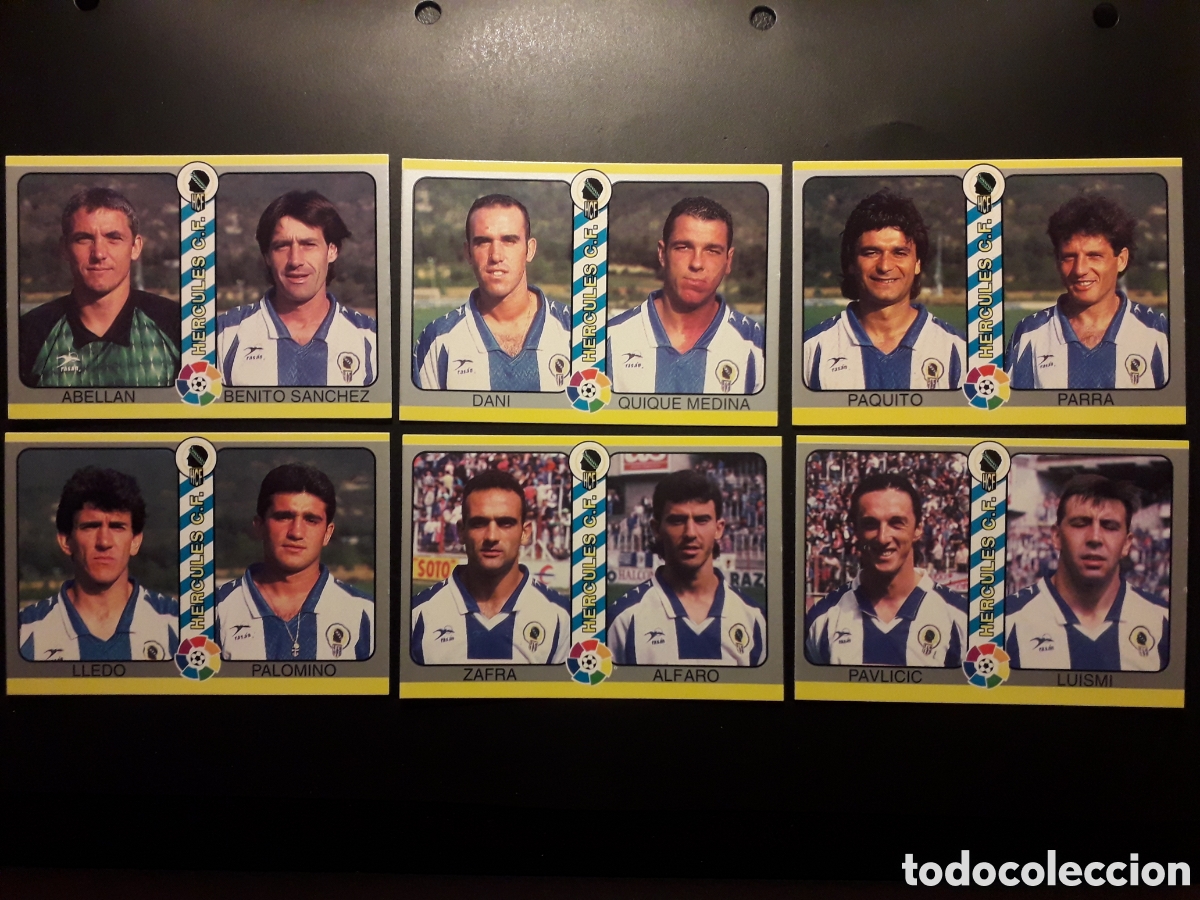 Cromos de F&uacute;tbol: 6 CROMOS H&Eacute;RCULES F&Uacute;TBOL TOTAL MUNDICROMO MC 94 95 1995 EQUIPO COMPLETO PEDIDO M&Iacute;NIMO 3&euro;