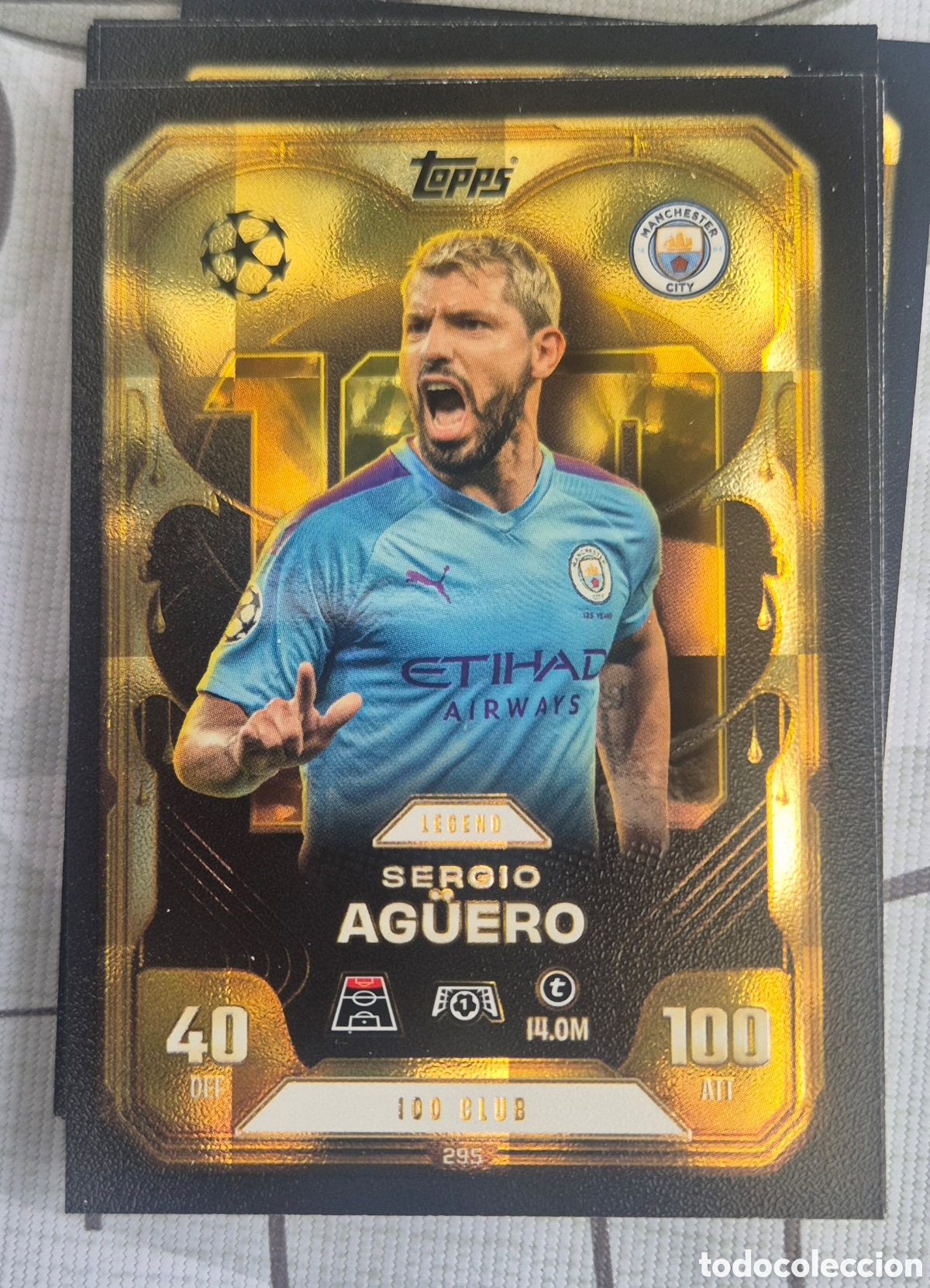 Cromos de F&uacute;tbol: 295 ag&uuml;ero city legend 100 club topps match attax 2026