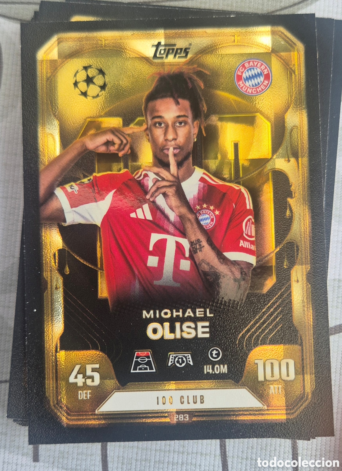 Cromos de F&uacute;tbol: 283 olise bayern 100 club topps match attax 2026