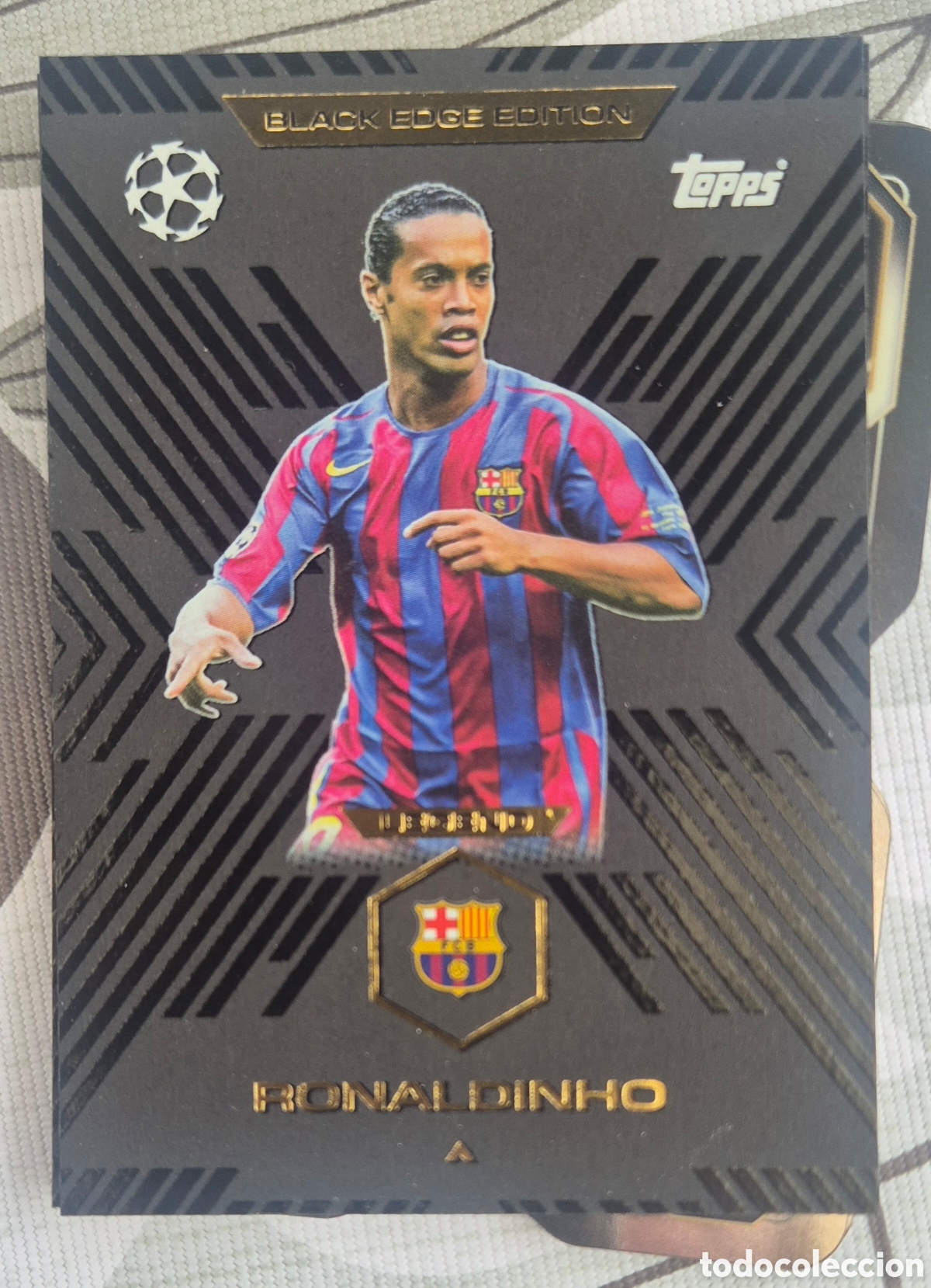 Cromos de F&uacute;tbol: BE5 ronaldinho barcelona legend black edge edition topps match attax 2026