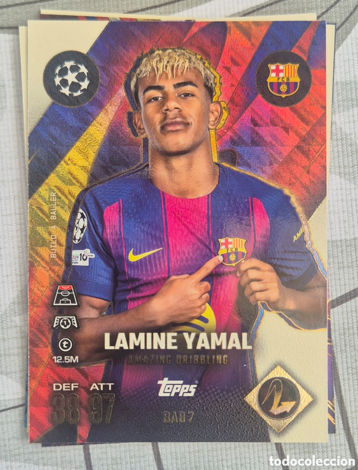 Cromos de Futebol: DAB 7Lamine yamal barcelona build a baller amazing dribbling topps match attax 2026