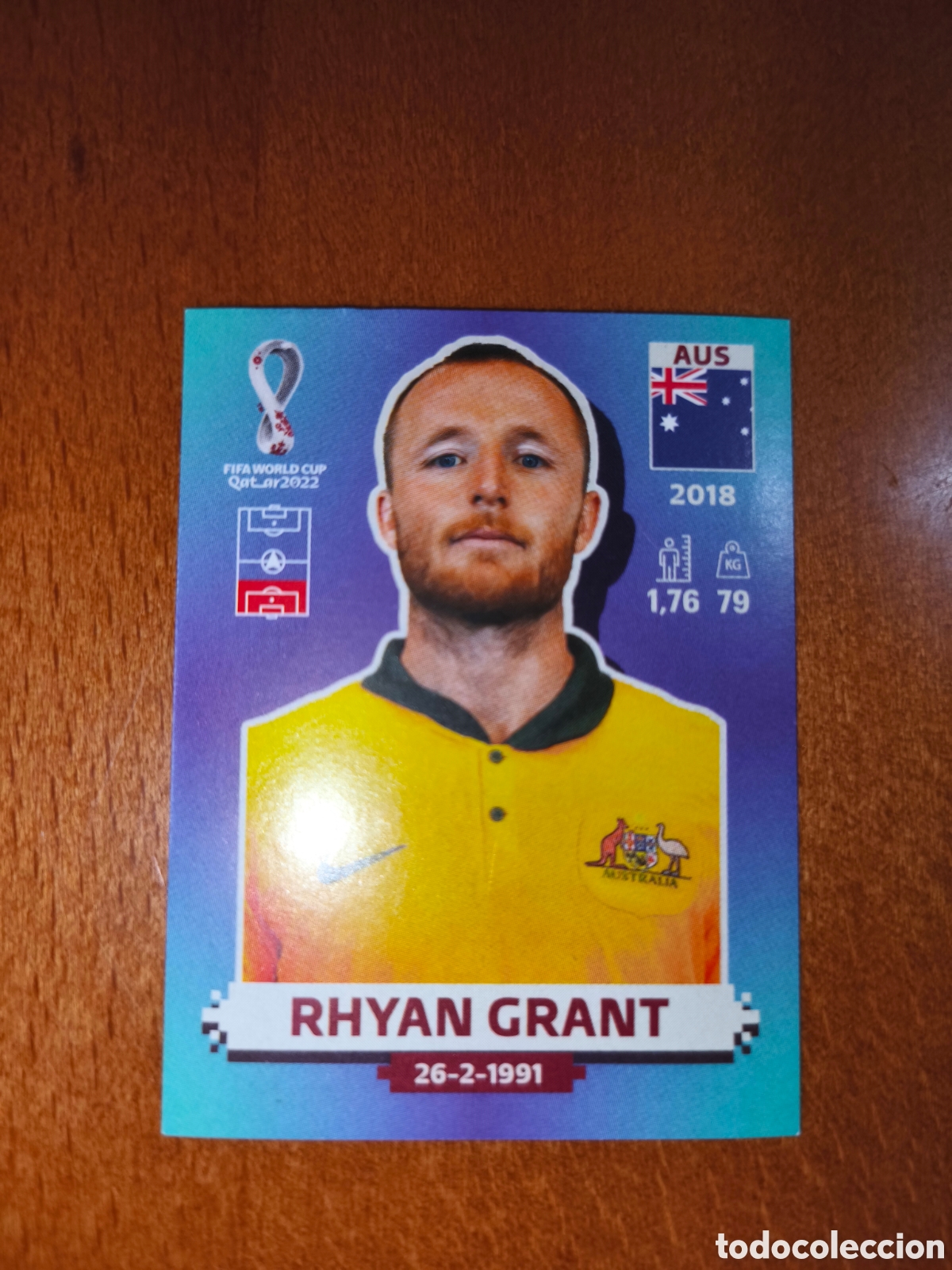 Football Stickers: Rhyan Grant AUS 7 Fifa World Cup Qatar 2022 Australia