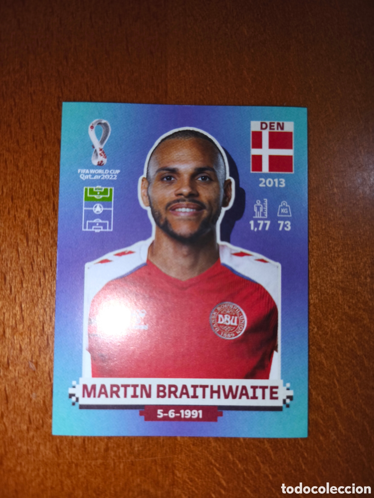 Cromos de F&uacute;tbol: Martin Braithwaite DEN 16 Fifa World Cup Qatar 2022 Dinamarca
