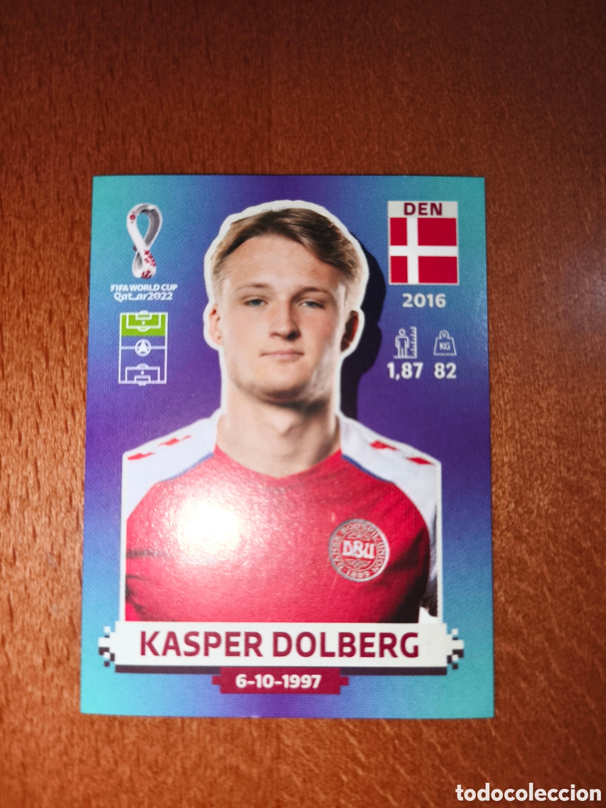 Cromos de F&uacute;tbol: Kasper Dolberg DEN 17 Fifa World Cup Qatar 2022 Dinamarca