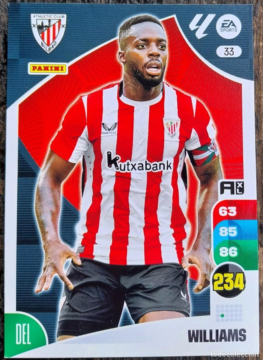 Cromos de F&uacute;tbol: 33 WILLIAMS ATHLETIC DE BILBAO FICHAS ALBUM ADRENALYN XL 2024 2025 24 25