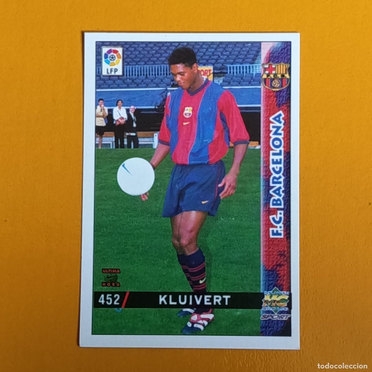 Figurine di Calcio: 452 KLUIVERT. &Uacute;LTIMA HORA. FC BARCELONA. LAS FICHAS DE LA LIGA 98-99. MUNDICROMO