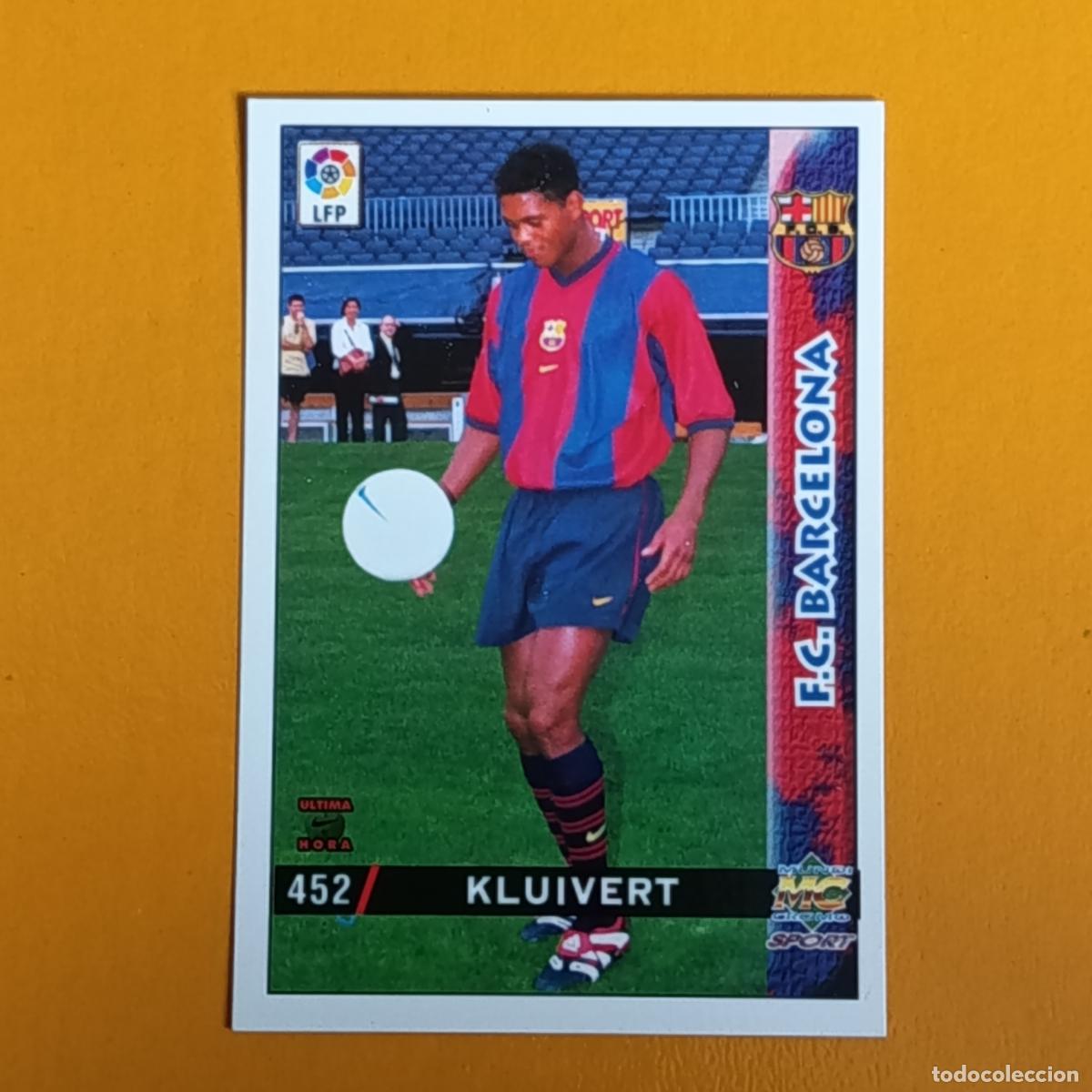 Figurine di Calcio: 452 KLUIVERT. &Uacute;LTIMA HORA. FC BARCELONA. LAS FICHAS DE LA LIGA 98-99. MUNDICROMO