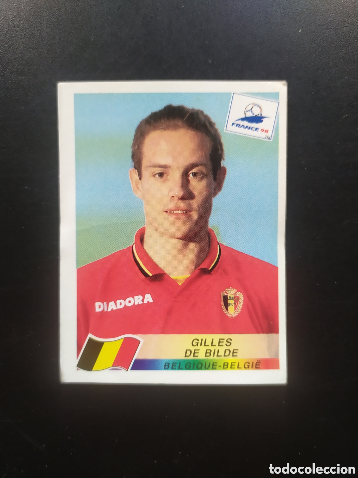 Cromos de F&uacute;tbol: Mundial Francia 98 panini De Bilde n&deg; 333 B&eacute;lgica sin pegar