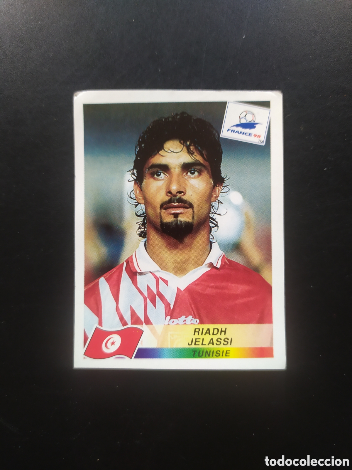 Cromos de F&uacute;tbol: Mundial Francia 98 panini Jelassi n&deg; 496 T&uacute;nez sin pegar