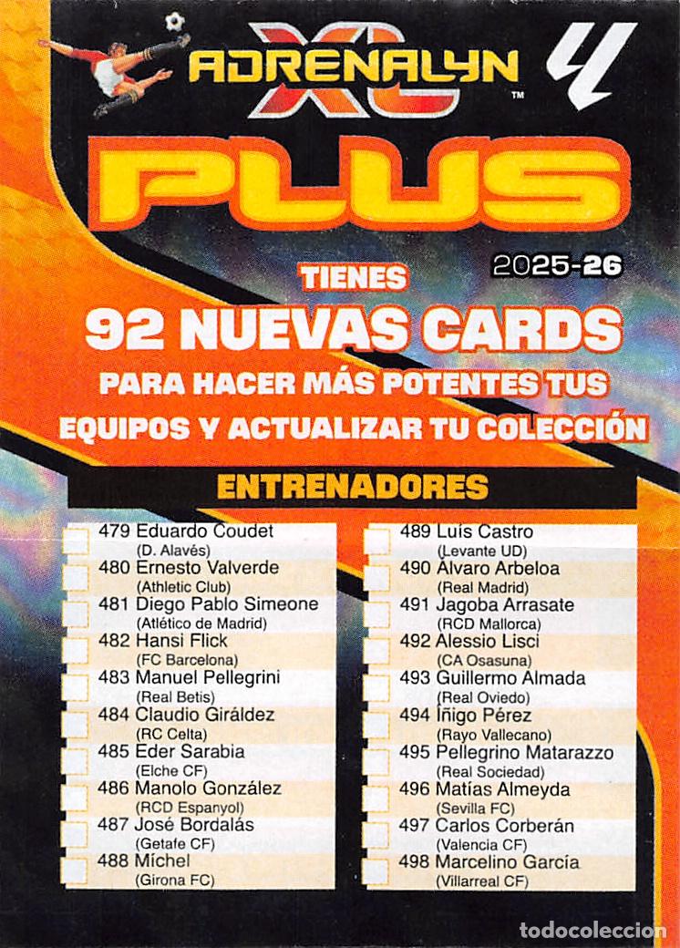 Fu&szlig;ball-Sticker: PANINI ADRENALYN 25/26 2025/2026 - INDICE CHECKLIST LISTADO PLUS AMPLIACION PAPEL