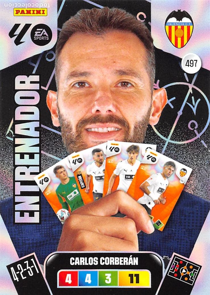 Football Stickers: PANINI ADRENALYN 25/26 2025/2026 #497 CARLOS CORBERAN (VALENCIA C.F.) ENTRENADOR