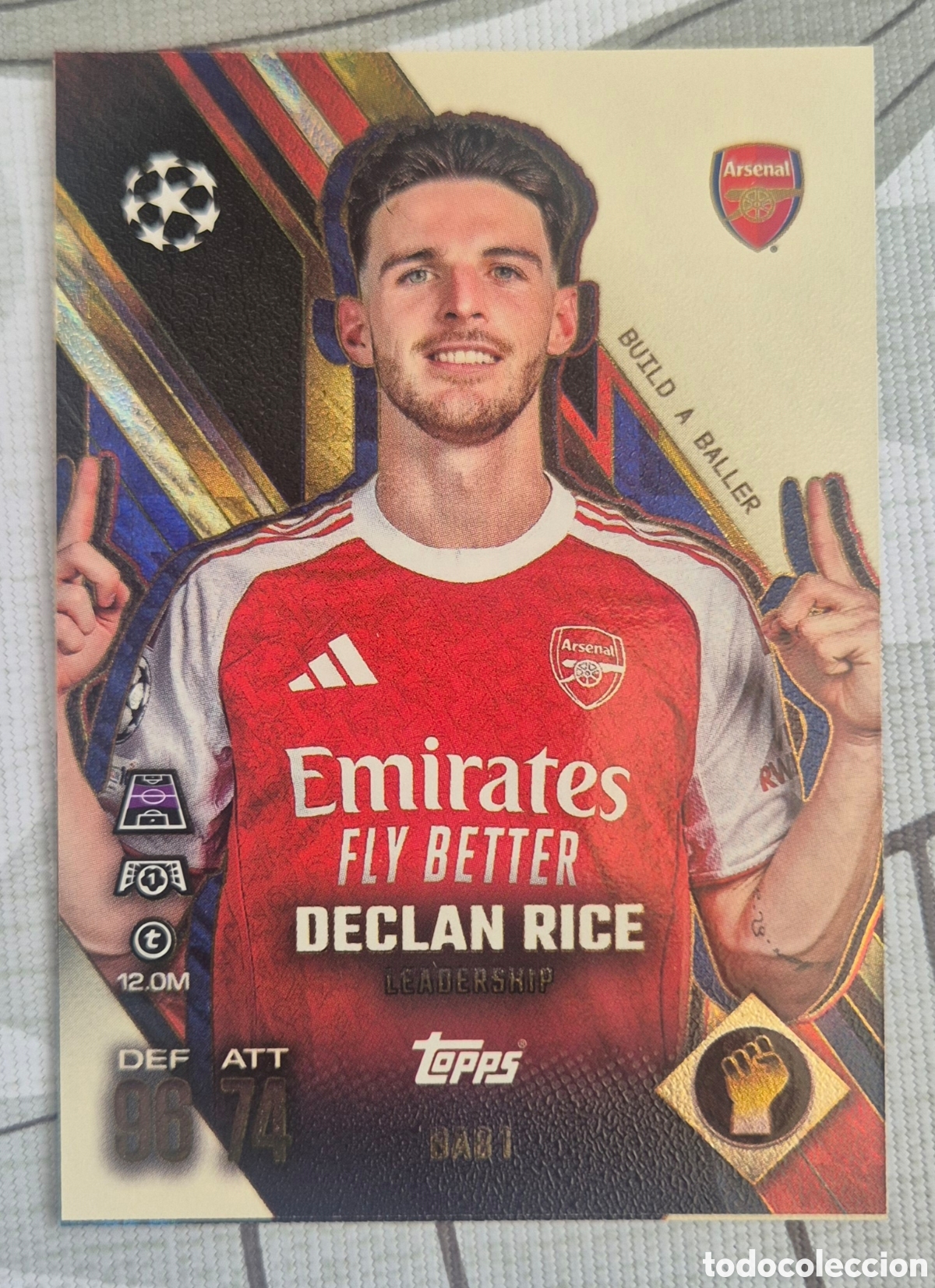 Football Stickers: DAB 1 Rice arsenal build a baller topps match attax 2026