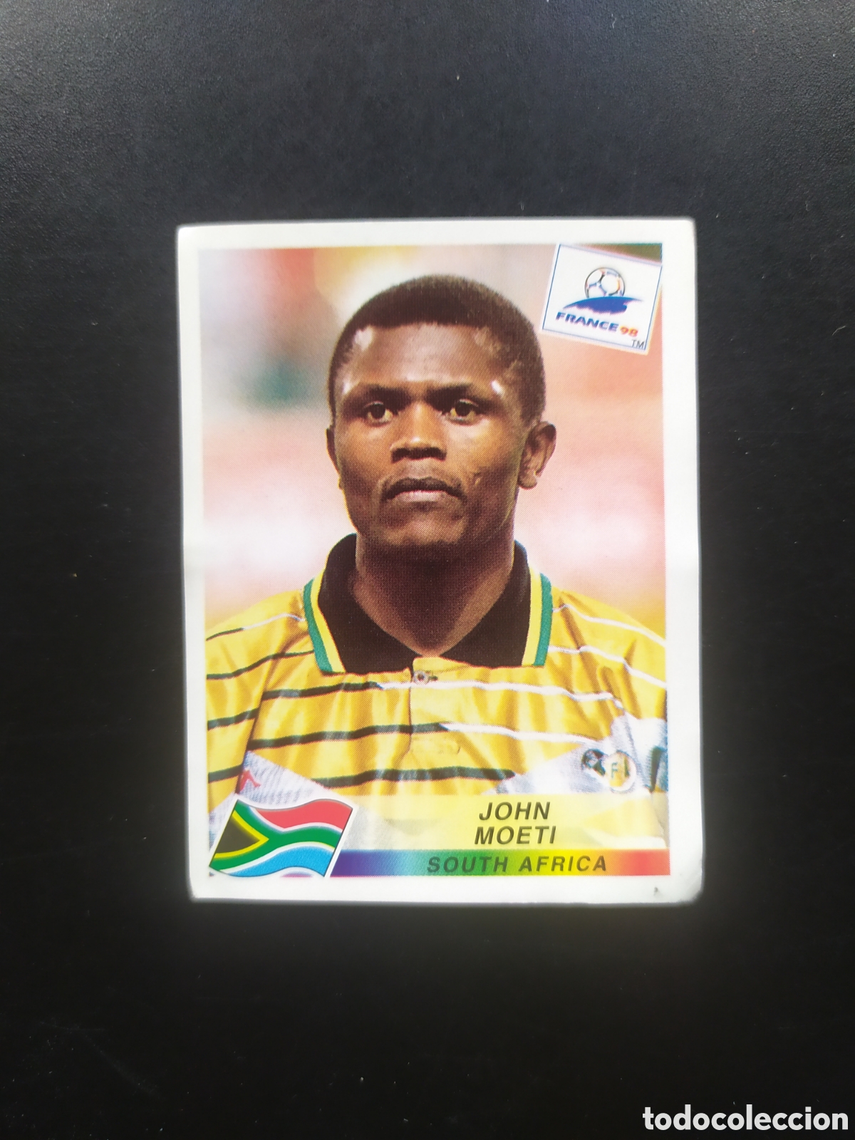 Cromos de F&uacute;tbol: Mundial Francia 98 panini Moeti n&deg; 182 Sud&aacute;frica sin pegar