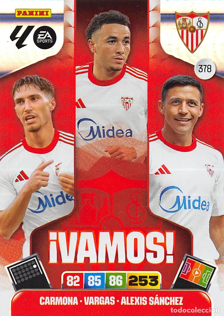 Cartes &agrave; collectionner de Football: PANINI ADRENALYN 25/26 2025/2026 #378 CARMONA - VARGAS - ALEXIS (SEVILLA F.C.) VAMOS