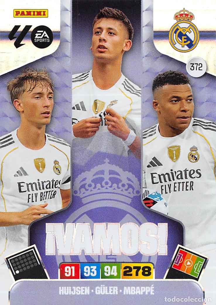 Cartes &agrave; collectionner de Football: PANINI ADRENALYN 25/26 2025/2026 #372 HUIJSEN - GULER - MBAPPE (REAL MADRID) VAMOS