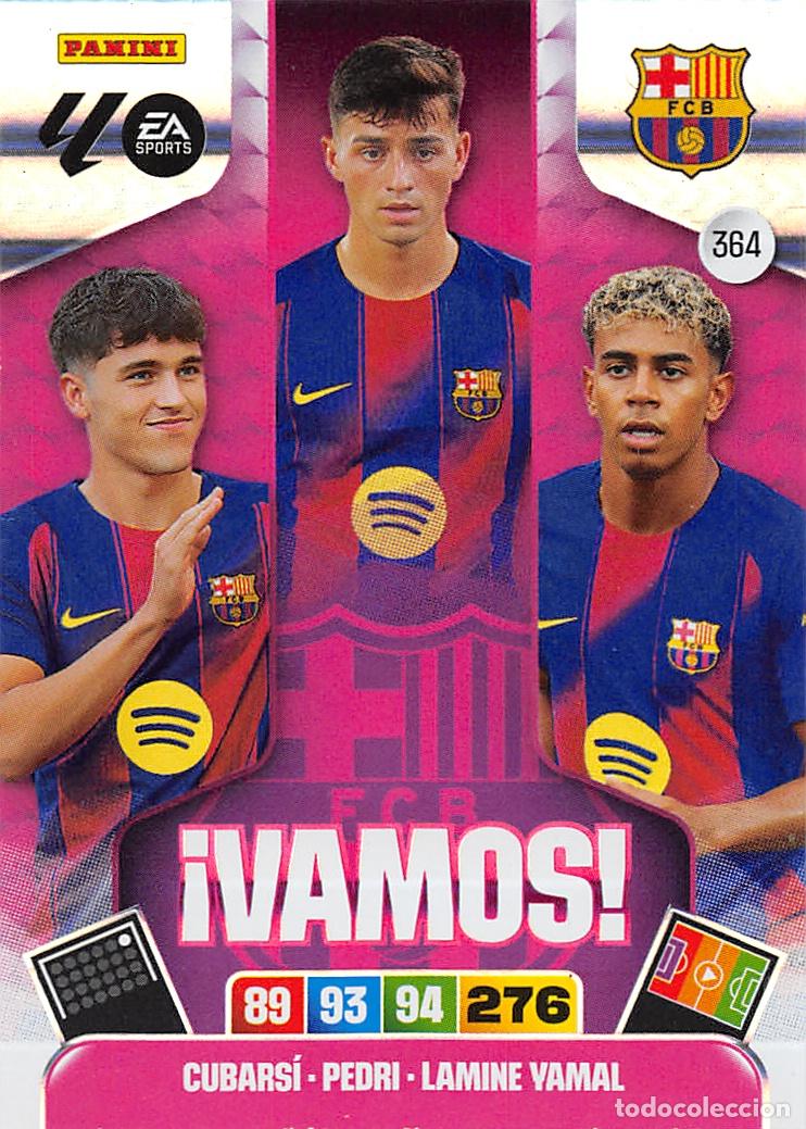 Cromos de F&uacute;tbol: PANINI ADRENALYN 25/26 2025/2026 #364 CUBARSI - PEDRI - LAMINE YAMAL (F.C. BARCELONA) VAMOS