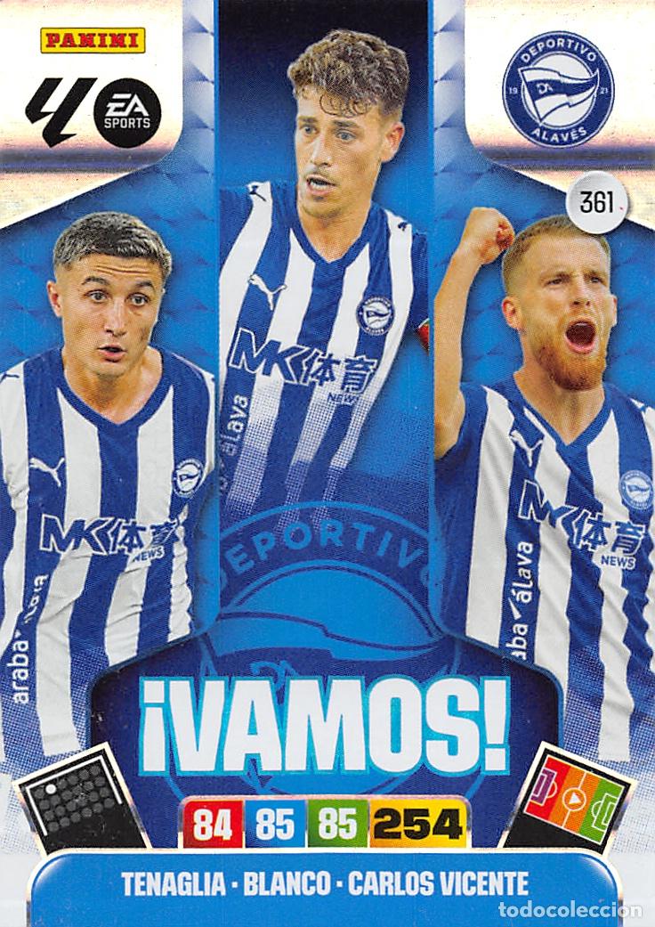Cromos de F&uacute;tbol: PANINI ADRENALYN 25/26 2025/2026 #361 TENAGLIA - BLANCO - VICENTE (DEPORTIVO ALAVES) VAMOS
