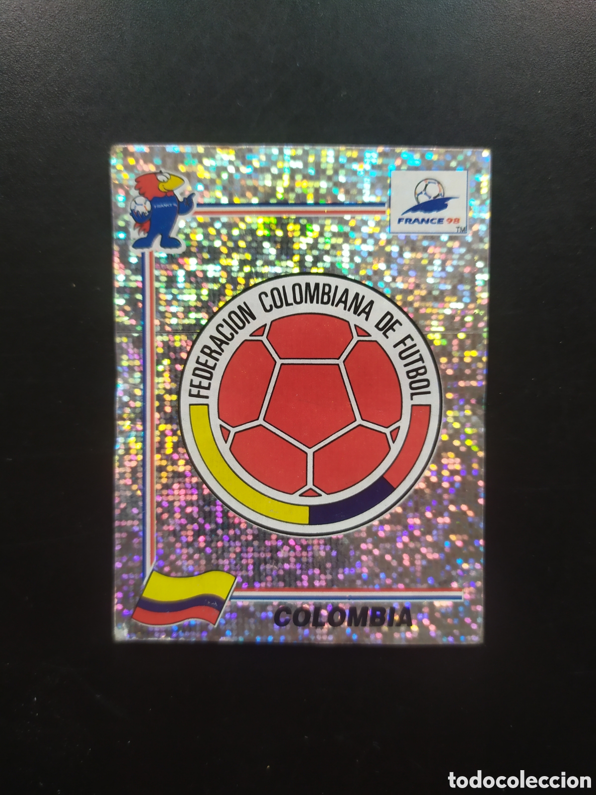 Cromos de F&uacute;tbol: Mundial Francia 98 panini escudo n&deg; 446 Colombia sin pegar