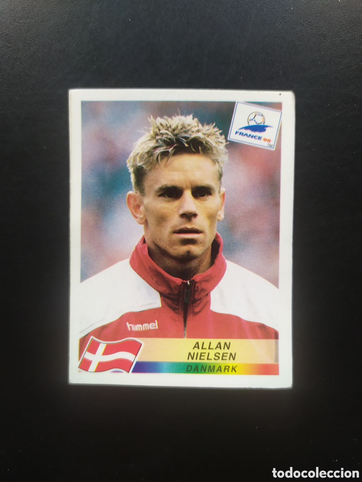 Cromos de F&uacute;tbol: Mundial Francia 98 panini Nielsen n&deg; 222 Dinamarca sin pegar