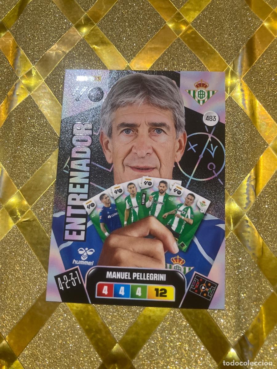 Cromos de F&uacute;tbol: CROMO DE FUTBOL NUMERO 483 PELLEGRINI BETIS PLUS ENTRENADOR ADRENALYN XL 2025 2026 PANINI !