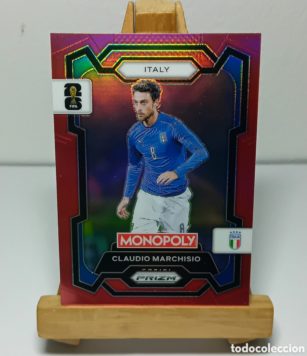 Football Stickers: CLAUDIO MARCHISIO 2026 ITALIA ROJO MONOPOLY PRIZM PANINI N&deg;38.