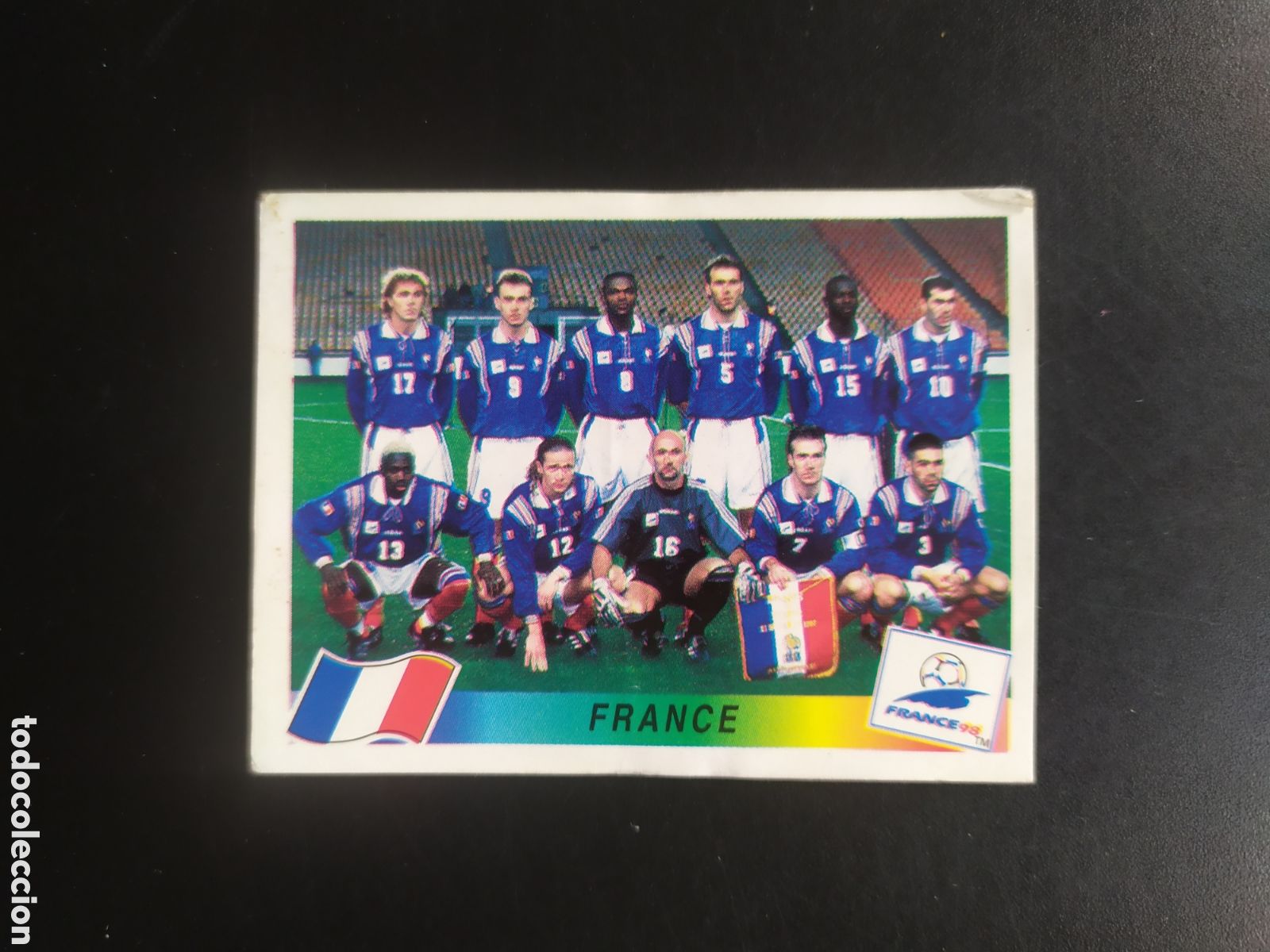 Cromos de F&uacute;tbol: Mundial Francia 98 panini alineaci&oacute;n n&deg; 156 Francia sin pegar