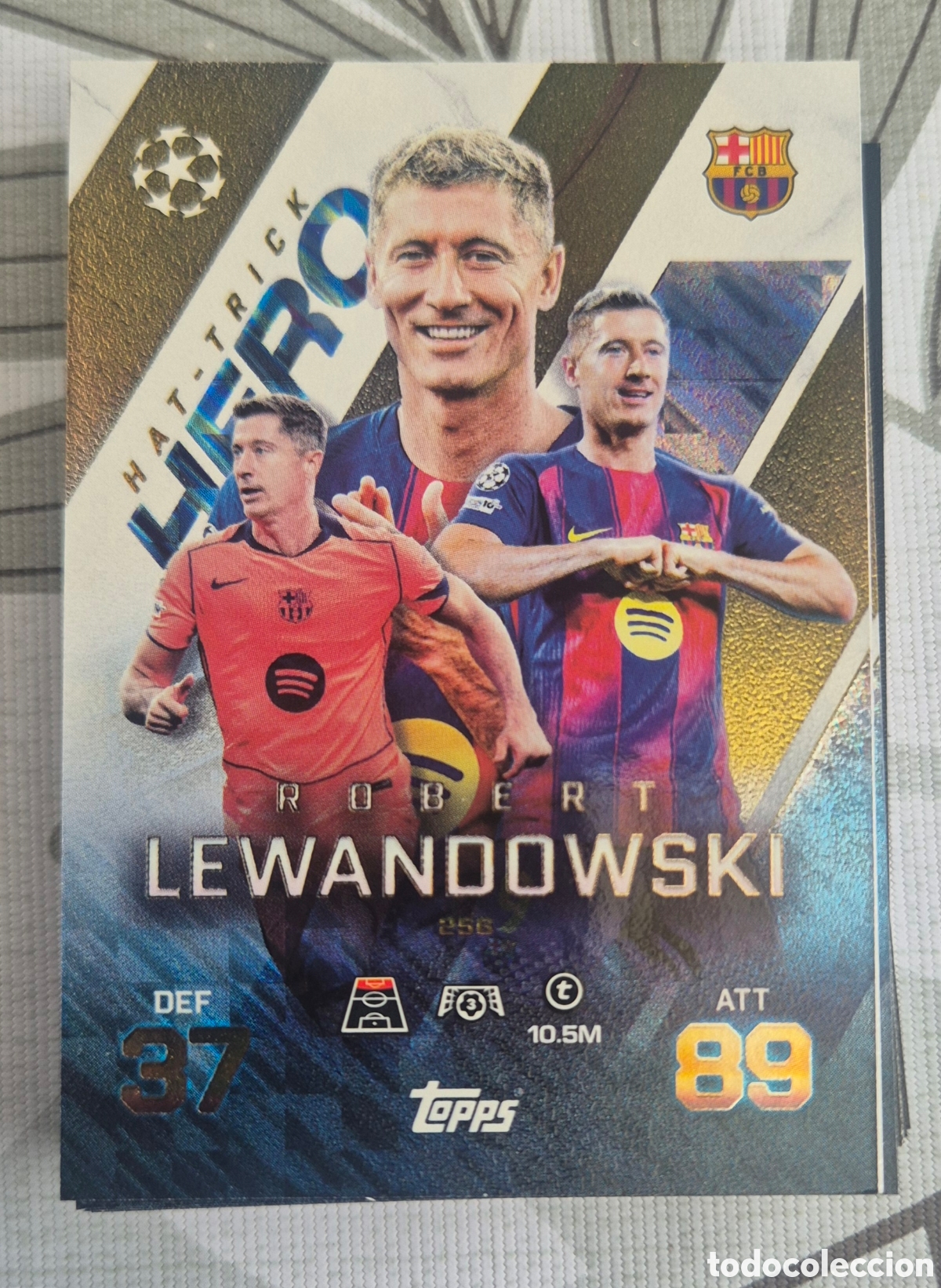 Cromos de F&uacute;tbol: 256 lewandowsky barcelona hat trick hero topps match attax 2026