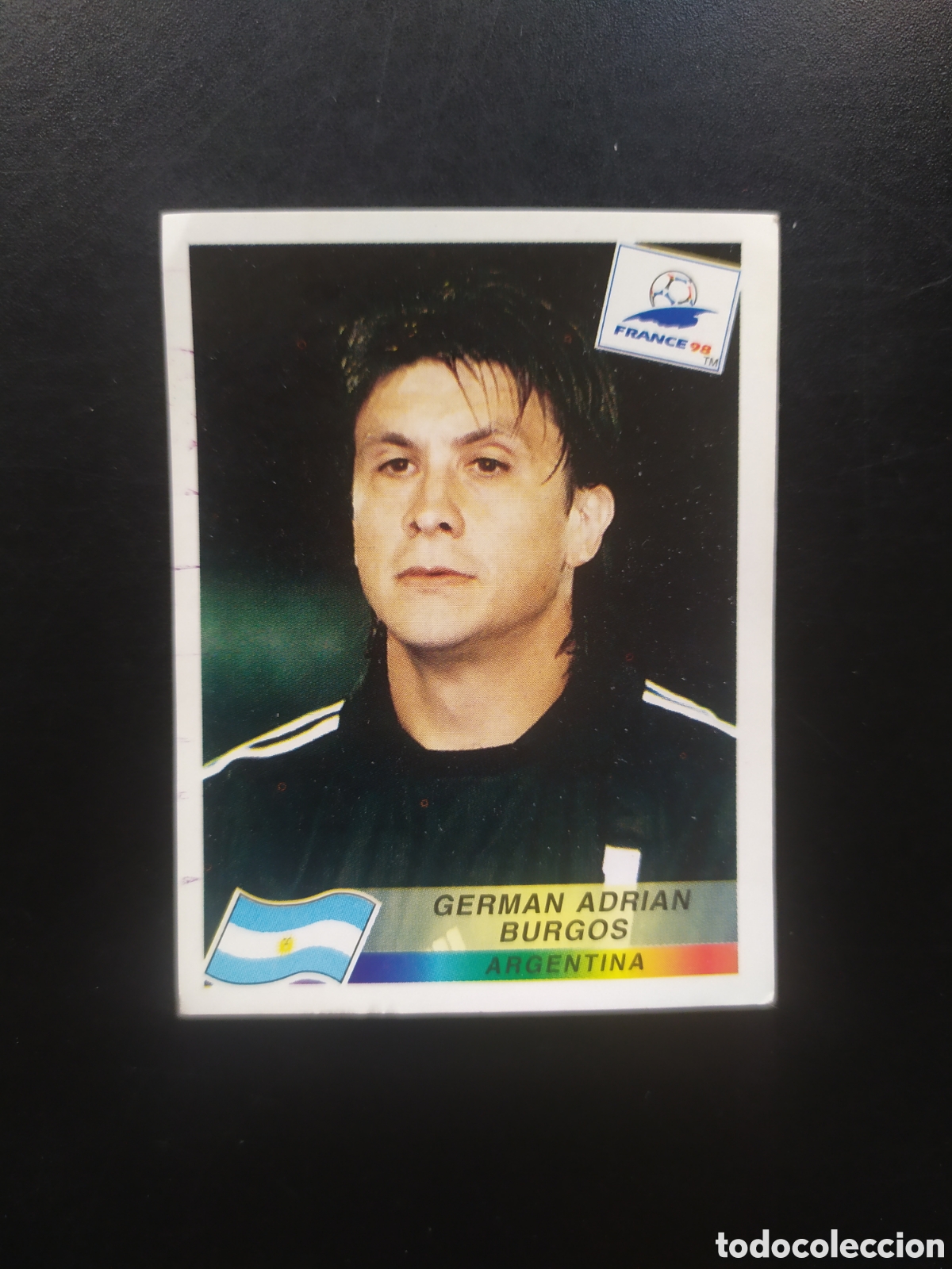 Cromos de F&uacute;tbol: Mundial Francia 98 panini Germ&aacute;n Burgos n&deg; 500 Argentina sin pegar
